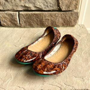 Tieks Tortiseshell, Size 8, 100% premium, soft, full-grain leather ballet flats